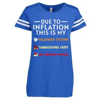 Due To Inflation This Is My Funny Halloween Costume Enza Ladies Jersey Football T-Shirt