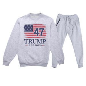 Donald Trump Inauguration Day 2025 47th President Usa Flag Premium Crewneck Sweatsuit Set