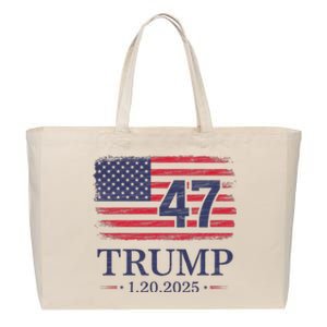 Donald Trump Inauguration Day 2025 47th President Usa Flag Cotton Canvas Jumbo Tote