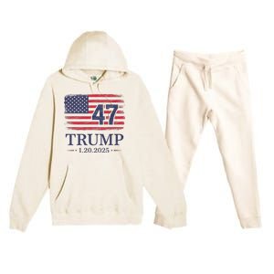 Donald Trump Inauguration Day 2025 47th President Usa Flag Premium Hooded Sweatsuit Set