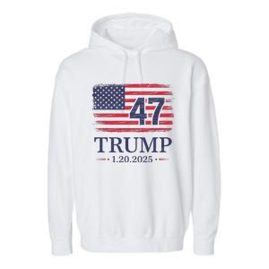 Donald Trump Inauguration Day 2025 47th President Usa Flag Garment-Dyed Fleece Hoodie