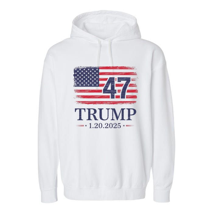 Donald Trump Inauguration Day 2025 47th President Usa Flag Garment-Dyed Fleece Hoodie