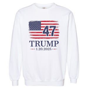 Donald Trump Inauguration Day 2025 47th President Usa Flag Garment-Dyed Sweatshirt