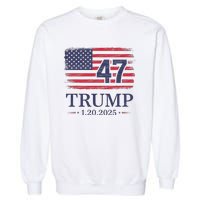 Donald Trump Inauguration Day 2025 47th President Usa Flag Garment-Dyed Sweatshirt