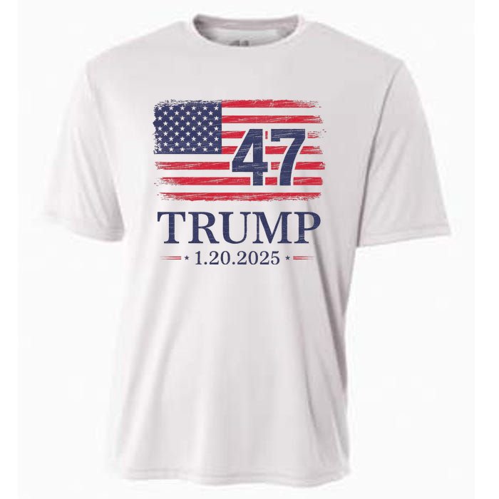 Donald Trump Inauguration Day 2025 47th President Usa Flag Cooling Performance Crew T-Shirt