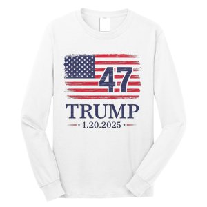 Donald Trump Inauguration Day 2025 47th President Usa Flag Long Sleeve Shirt