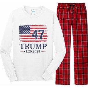 Donald Trump Inauguration Day 2025 47th President Usa Flag Long Sleeve Pajama Set