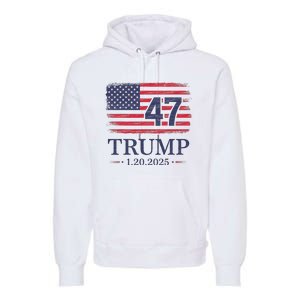 Donald Trump Inauguration Day 2025 47th President Usa Flag Premium Hoodie