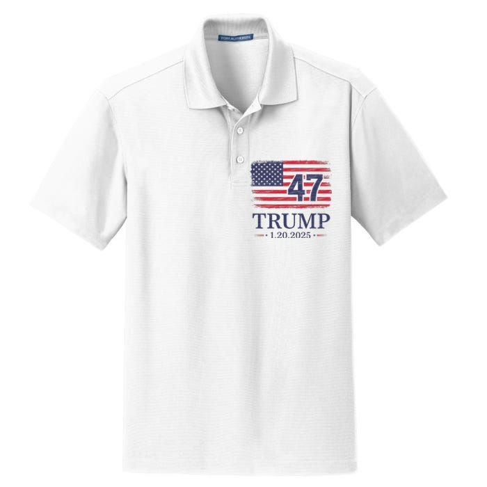 Donald Trump Inauguration Day 2025 47th President Usa Flag Dry Zone Grid Polo