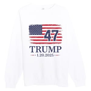 Donald Trump Inauguration Day 2025 47th President Usa Flag Premium Crewneck Sweatshirt