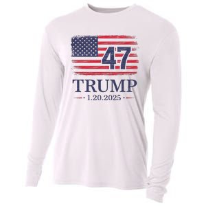 Donald Trump Inauguration Day 2025 47th President Usa Flag Cooling Performance Long Sleeve Crew