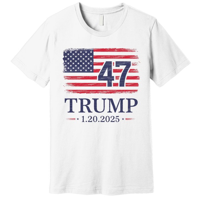 Donald Trump Inauguration Day 2025 47th President Usa Flag Premium T-Shirt