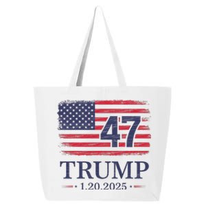 Donald Trump Inauguration Day 2025 47th President Usa Flag 25L Jumbo Tote