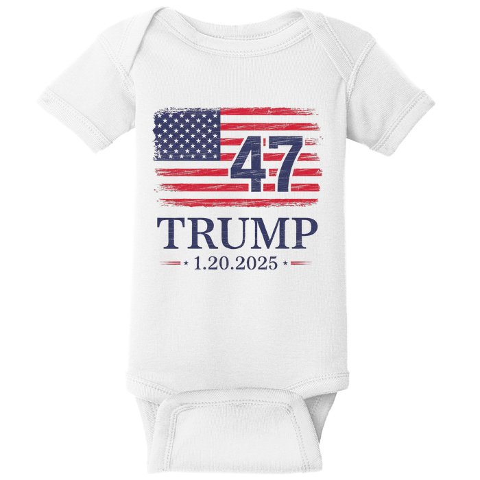 Donald Trump Inauguration Day 2025 47th President Usa Flag Baby Bodysuit