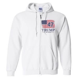 Donald Trump Inauguration Day 2025 47th President Usa Flag Full Zip Hoodie