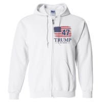 Donald Trump Inauguration Day 2025 47th President Usa Flag Full Zip Hoodie