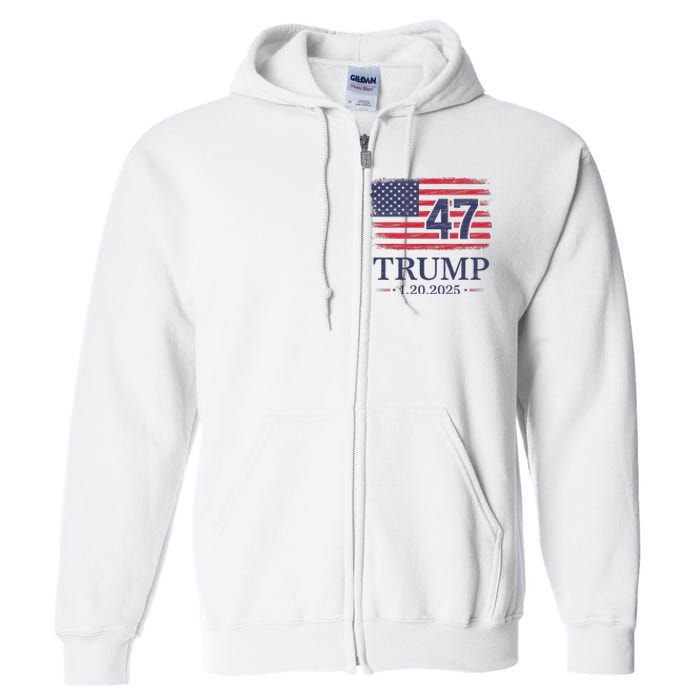 Donald Trump Inauguration Day 2025 47th President Usa Flag Full Zip Hoodie