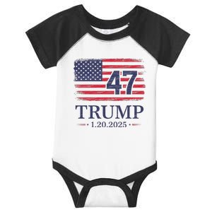 Donald Trump Inauguration Day 2025 47th President Usa Flag Infant Baby Jersey Bodysuit