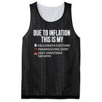 Due To Inflation This Is My Halloween Thanksgiving Christmas Mesh Reversible Basketball Jersey Tank