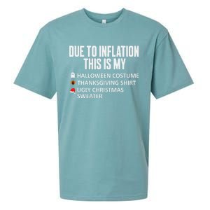 Due To Inflation This Is My Halloween Thanksgiving Christmas Sueded Cloud Jersey T-Shirt