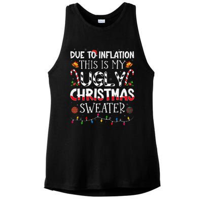 Due To Inflation Ugly Christmas Sweaters Funny Ladies PosiCharge Tri-Blend Wicking Tank