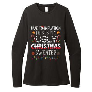 Due To Inflation Ugly Christmas Sweaters Funny Womens CVC Long Sleeve Shirt