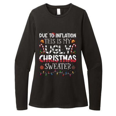 Due To Inflation Ugly Christmas Sweaters Funny Womens CVC Long Sleeve Shirt