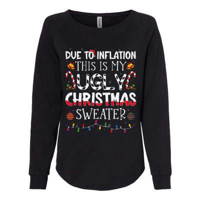 Due To Inflation Ugly Christmas Sweaters Funny Womens California Wash Sweatshirt