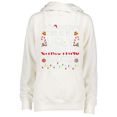 Due To Inflation Ugly Christmas Sweaters Funny Womens Funnel Neck Pullover Hood