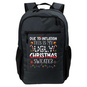 Due To Inflation Ugly Christmas Sweaters Funny Daily Commute Backpack