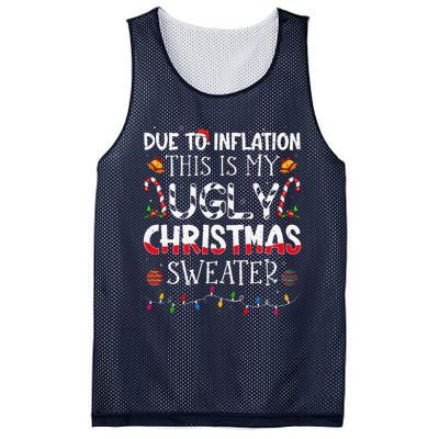 Due To Inflation Ugly Christmas Sweaters Funny Mesh Reversible Basketball Jersey Tank