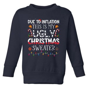 Due To Inflation Ugly Christmas Sweaters Funny Toddler Sweatshirt