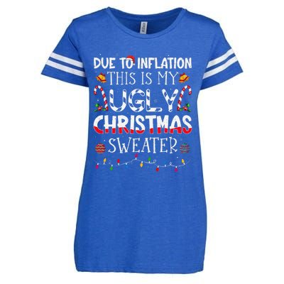 Due To Inflation Ugly Christmas Sweaters Funny Enza Ladies Jersey Football T-Shirt