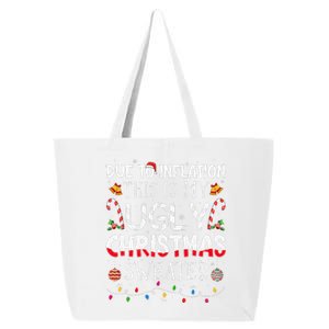 Due To Inflation Ugly Christmas Sweaters Funny 25L Jumbo Tote