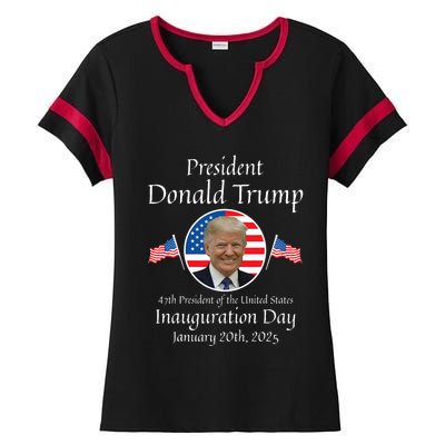 Donald Trump Inauguration Day 2025 47th Usa President Ladies Halftime Notch Neck Tee