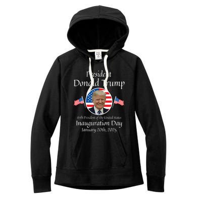 Donald Trump Inauguration Day 2025 47th Usa President Women's Fleece Hoodie