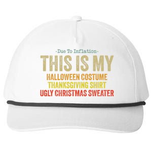 Due To Inflation This Is My Halloween Thanksgiving Christmas Snapback Five-Panel Rope Hat