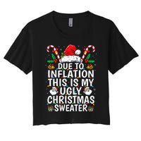 Due To Inflation This Is My Ugly Family Christmas Women's Crop Top Tee