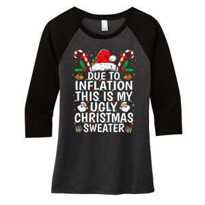 Due To Inflation This Is My Ugly Family Christmas Women's Tri-Blend 3/4-Sleeve Raglan Shirt