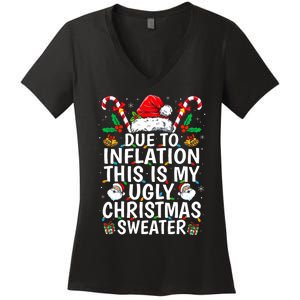 Due To Inflation This Is My Ugly Family Christmas Women's V-Neck T-Shirt