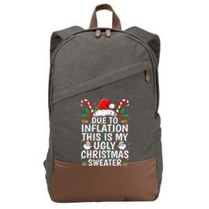 Due To Inflation This Is My Ugly Family Christmas Cotton Canvas Backpack