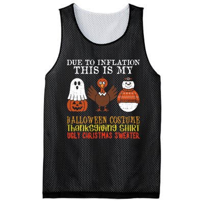 Due To Inflation This Is My Halloween Thanksgiving Christmas Mesh Reversible Basketball Jersey Tank