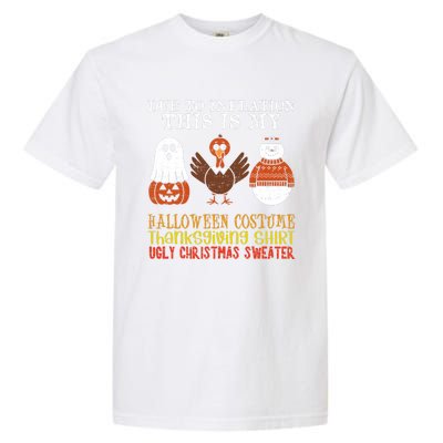 Due To Inflation This Is My Halloween Thanksgiving Christmas Garment-Dyed Heavyweight T-Shirt