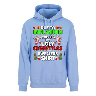 Due To Inflation This Is My Ugly Christmas Sweaters  Unisex Surf Hoodie