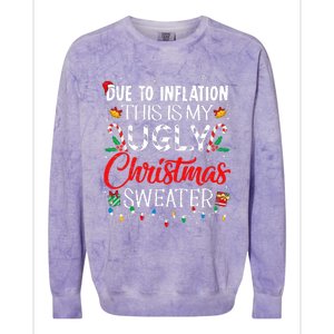 Due To Inflation Ugly Christmas Sweaters Funny Colorblast Crewneck Sweatshirt