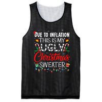 Due To Inflation Ugly Christmas Sweaters Funny Mesh Reversible Basketball Jersey Tank