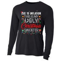 Due To Inflation Ugly Christmas Sweaters Funny Cooling Performance Long Sleeve Crew