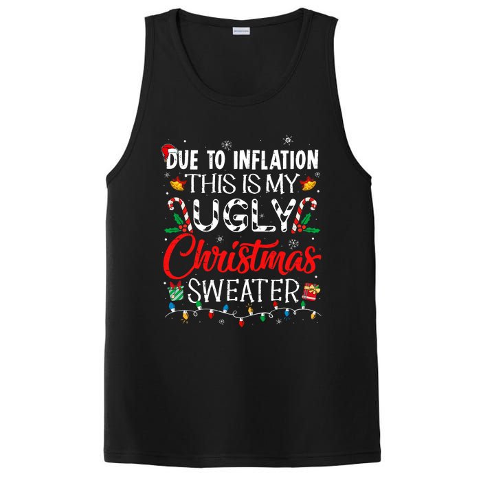 Due To Inflation Ugly Christmas Sweaters Funny PosiCharge Competitor Tank