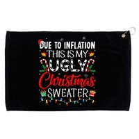 Due To Inflation Ugly Christmas Sweaters Funny Grommeted Golf Towel