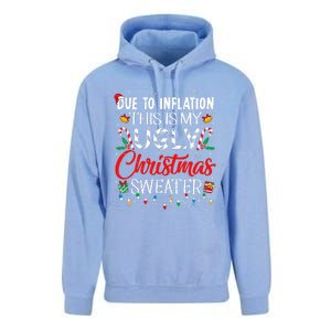 Due To Inflation Ugly Christmas Sweaters Funny Unisex Surf Hoodie